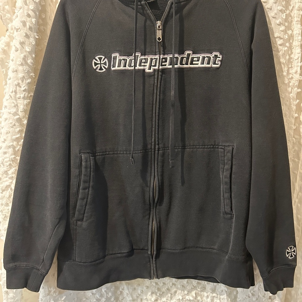 Independent Black Zip-Up Hoodie